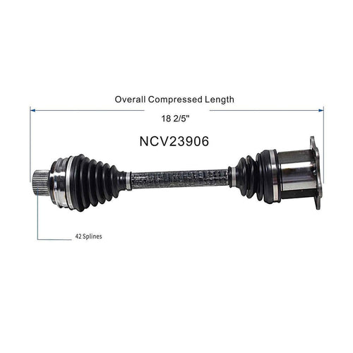 Front CV Axle Shaft Assembly Compatible with Compatible with Audi Models 2008-2012 A4/A5 Quattro CV Joint Replace AD-8761 66-7386 60-7386 B14988N B16454N 77547 95-2382 19365006 10857660 8K0-407-271-P