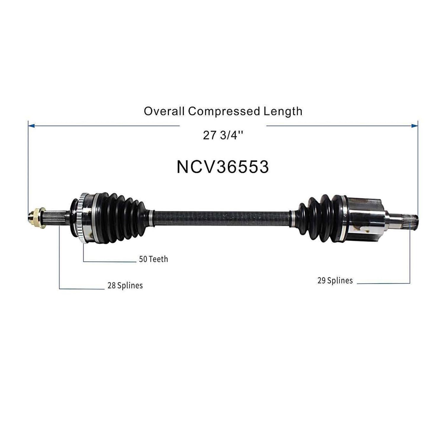 Front Left CV Axle Shaft Assembly Compatible with 2001-2002 MDX AWD 2003-2004 Pilot AWD CV Joint Replace 44306-S9V-A01 15870349 20870923 66-4202 60-4202 10245N 94-6054 95-6244 44306-S3V-A52