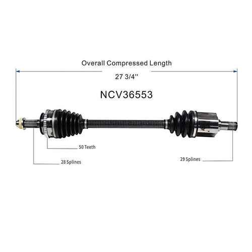 Front Left CV Axle Shaft Assembly Compatible with 2001-2002 MDX AWD 2003-2004 Pilot AWD CV Joint Replace 44306-S9V-A01 15870349 20870923 66-4202 60-4202 10245N 94-6054 95-6244 44306-S3V-A52