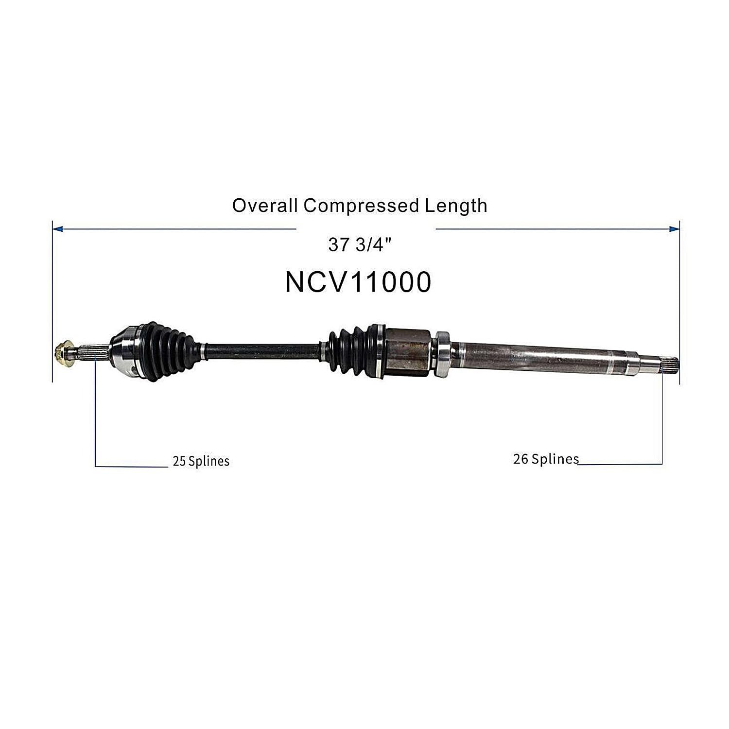 Front Right CV Axle Shaft Assembly Compatible with 2010-2013 Transit Connect L4-2.0L FWD CV Joint Replace 19364937 11350097 66-2173 60-2173 60-2253 11727N 16001N 94-7083 95-7336 FD-8-8047 9T1Z-3B436-A