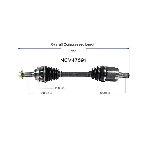 Front Left CV Axle Shaft Assembly Compatible with Mazda Models 2007-2015 CX-7/CX-9 CV Joint Replace GP31-25-60XD GP31-25-60XE GP31-25-60XF GP32-25-60XB GP32-25-60XC GP32-25-60XD GP31-25-60XB