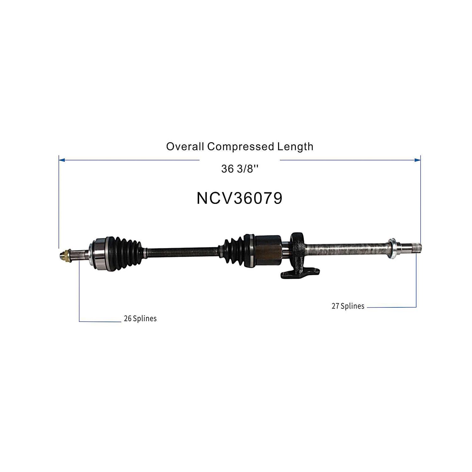 Front Right CV Axle Shaft Assembly Compatible with Honda Models 2012 2013 2014 2015 Civic Passenger Side CV Joint Replace 44305-TR0-A92 B14196N HO-8407