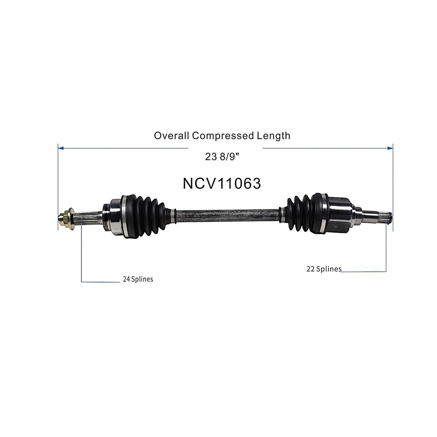 Front Left CV Axle Shaft Assembly Compatible with 1988-1993 Festiva FWD Manual Trans CV Joint Replace 80-2411 19343000 20870506 8331N 66-2016 60-2016 71579 94-7107 95-7120 FD-8069 FD-8-8504 NCV11063