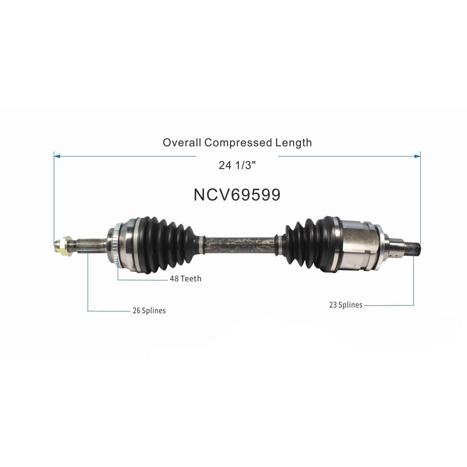 Maxfavor CV Axle Assembly Front Left Compatible with Toyota Highlander 2001-2007 AWD, CV Axle Joint Shaft Assembly Front Driver Side