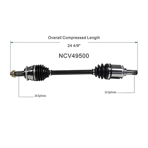 Front Left CV Axle Shaft Assembly Compatible with 2002-2004 Cooper Naturally Aspirated FWD Manual Trans CV Joint Replace 31-60-7-518-237