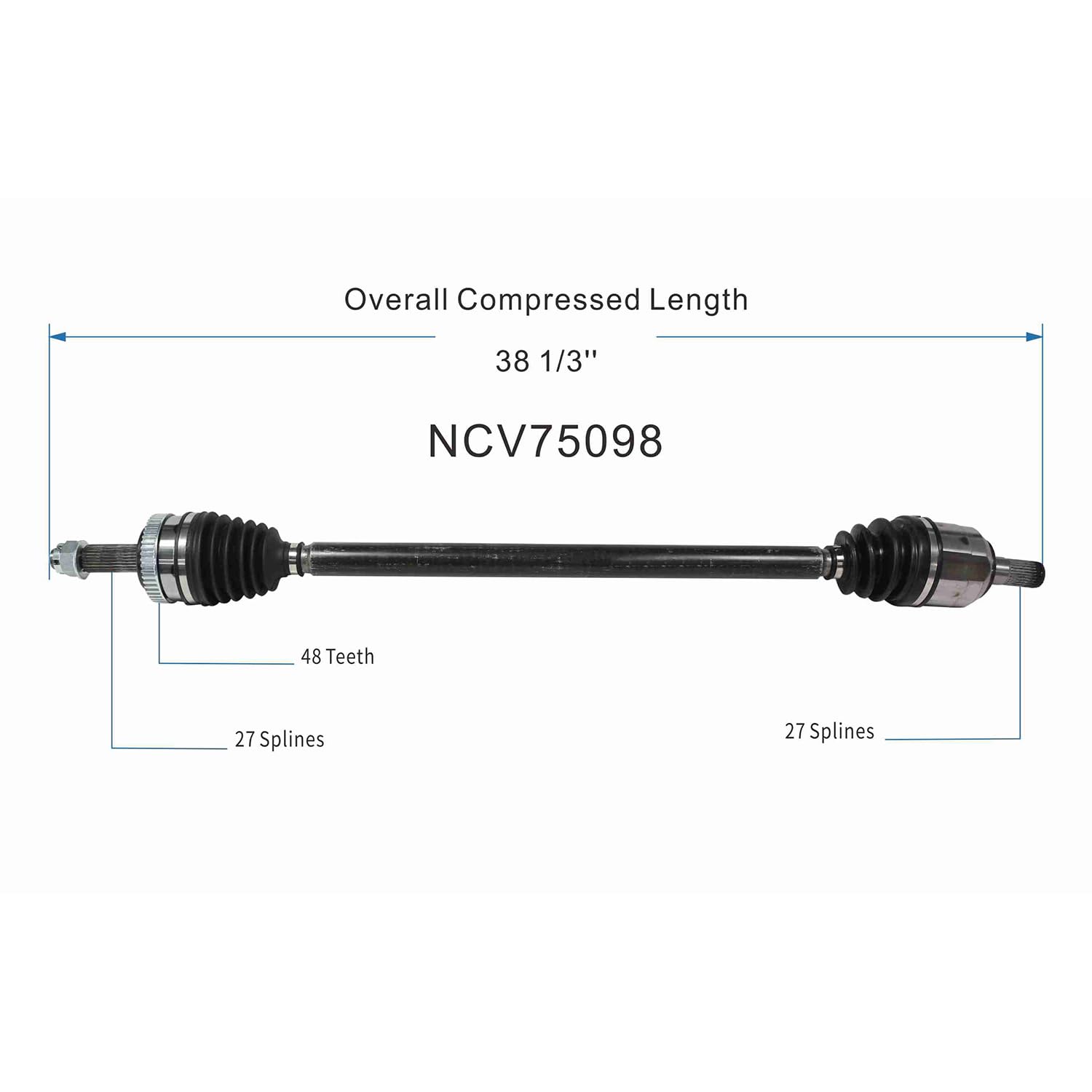 NCV75098 495013W211 Front Right CV Axle Shaft Assembly Compatible with Model 2014-2016 Sport-age Replace 15162N 495013W211SJ HY8339 800262 199339