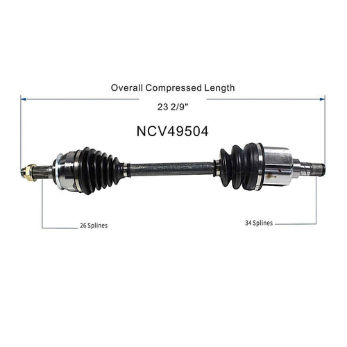 31-60-7-514-479 Front Left CV Axle Shaft Assembly Compatible with 2002-2008 Cooper CV Joint Replace 31-60-7-574-852 19361469 11350126 11827369 66-9279 66-9326 60-9279 60-9326 14157N 78330 NCV49504