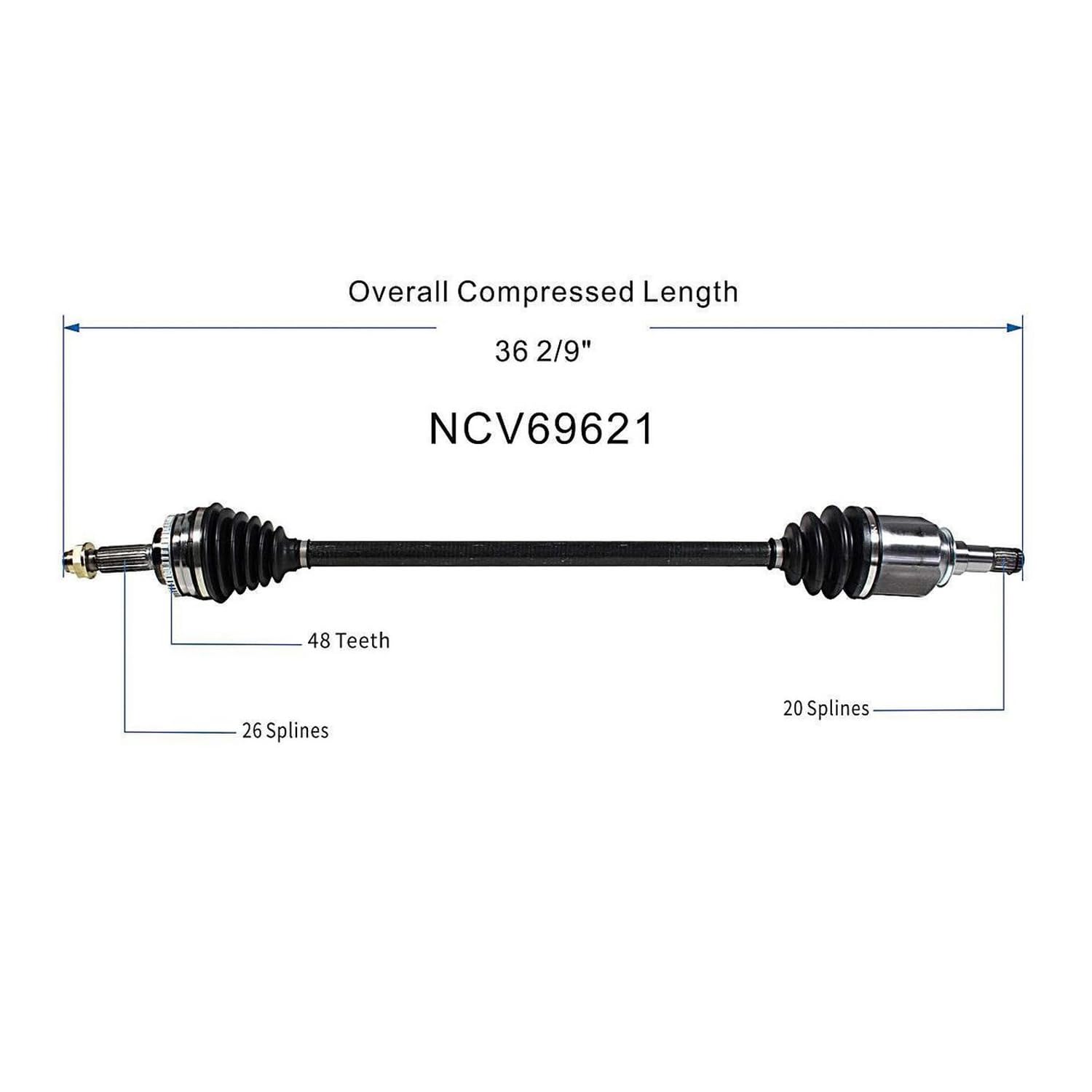 10419206 4341047020 Front Right CV Axle Shaft Assembly Compatible with Toyota Model 2004-2009 Prius Replace 665267 605267 954267 10308N 944067 TO8203
