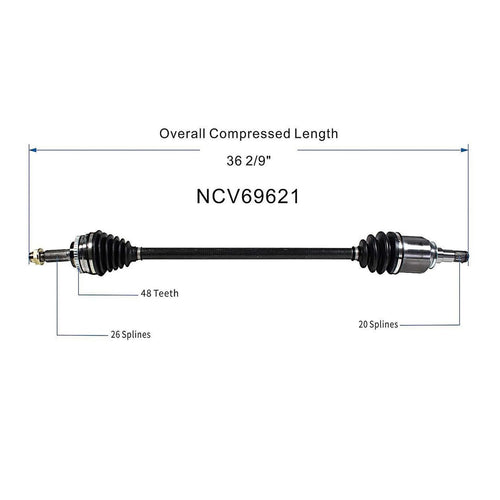 10419206 4341047020 Front Right CV Axle Shaft Assembly Compatible with Toyota Model 2004-2009 Prius Replace 665267 605267 954267 10308N 944067 TO8203