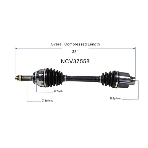 495002C110 495002C112 Front Right CV Axle Shaft Assembly Compatible with Hyundai Model 2003-2008 Tiburon Replace 495002C112SJ 19361442 11350073 88257 949334 958435 663463 603463 10799N HY8098