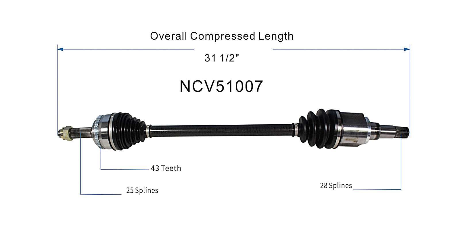MAXFAVOR CV Axle Rear AWD Compatible with Mitsubishi Endeavor 2004-2008 2010 2011 V6 3.8L, A Pair CV Axle Joint Shaft Assembly Left & Right