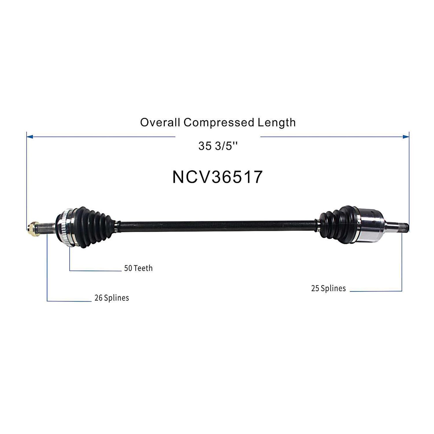 Front Left CV Axle Shaft Assembly Compatible with Honda Models 1992 1993 1994 1995 1996 1997 1998 1999 2000 Civic 1993 1994 Civic del Sol Drive Side CV Joint Replace 44011-S01-003 44011-S01-951