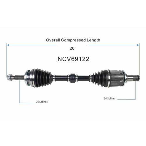 Front Left CV Axle Shaft Assembly Compatible with Toyota Models 2019-2024 Avalon 2019-2024 RAV4 2019-2024 Camry CV Joint Replace 43420-33330 12153288 15233N 90854 TO-8432 43420-06B30