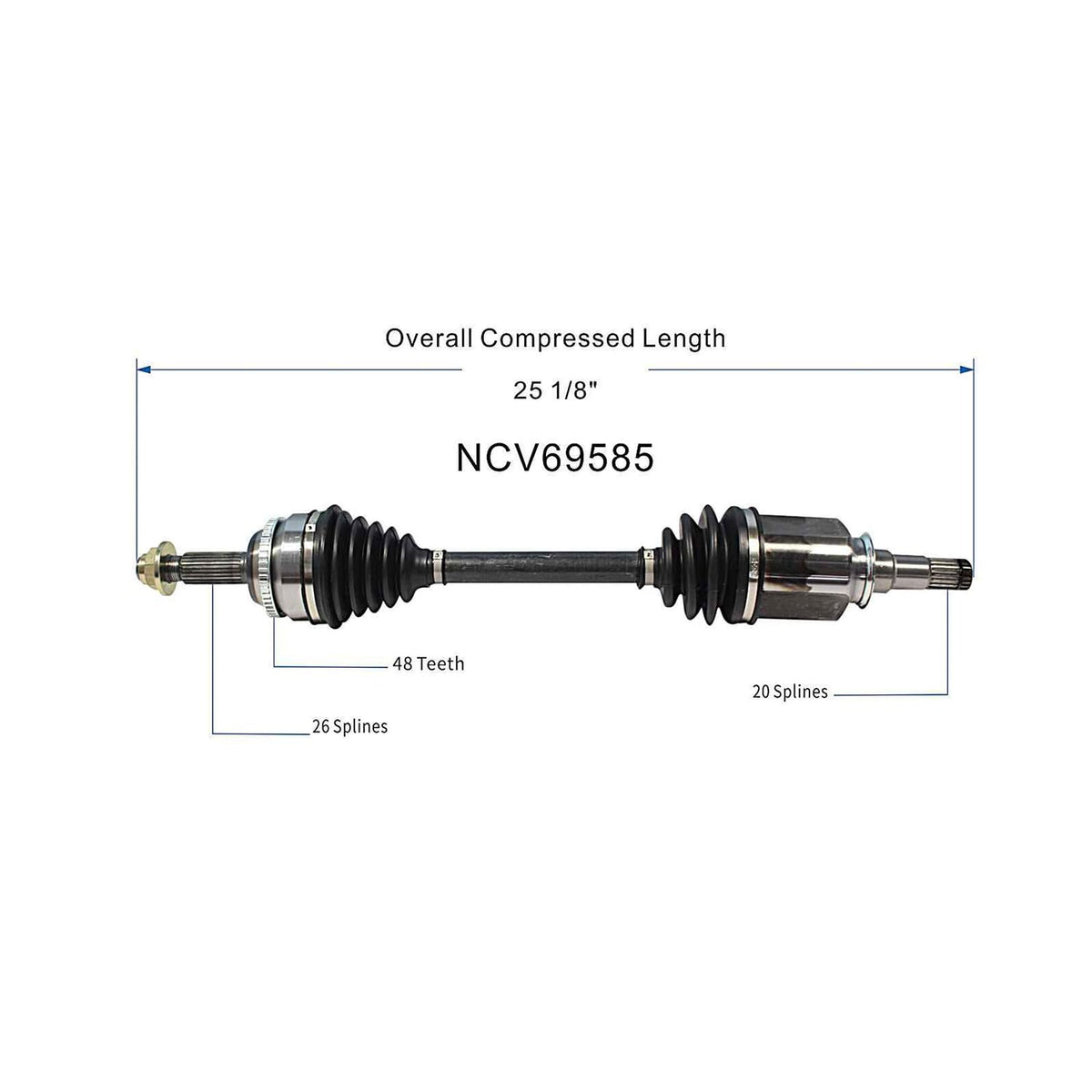 Front Left CV Axle Shaft Assembly Compatible with 2003-2008 Corolla S, LE, CE FWD Manual Trans CV Joint Replace 43420-02360 19342490 20870632 60-5222 10295N 95-4223 TO-8158 43420-02320