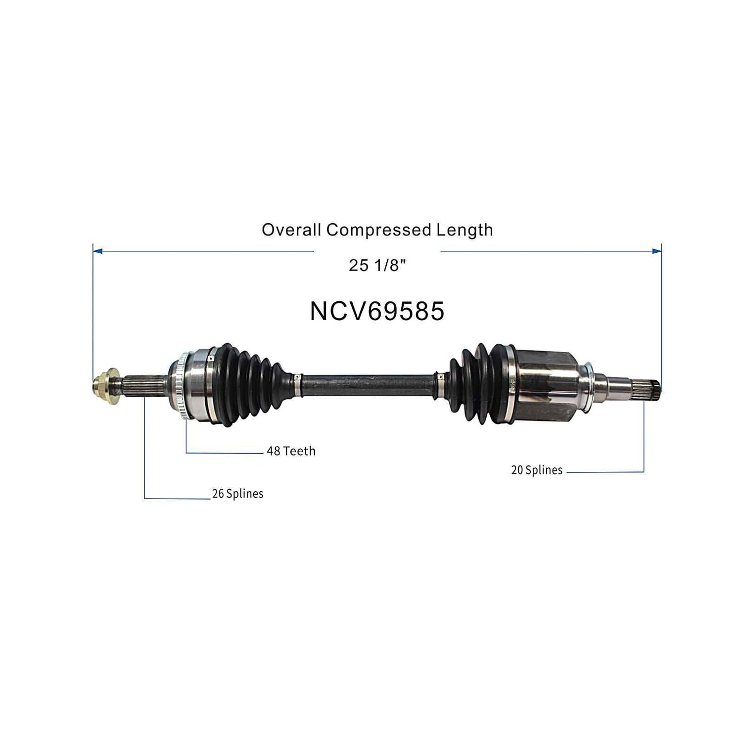 Front Left CV Axle Shaft Assembly Compatible with 2003-2008 Corolla S, LE, CE FWD Manual Trans CV Joint Replace 43420-02360 19342490 20870632 60-5222 10295N 95-4223 TO-8158 43420-02320