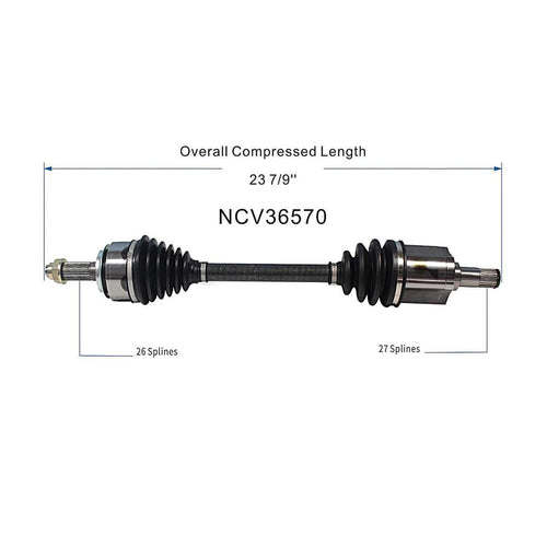 Front Left CV Axle Shaft Assembly Compatible with Honda Models 2006 2007 2008 2009 2010 2011 Civic Drive Side CV Joint Replace 44306-SNA-N00 44306-SNE-A21 44306SNAN00 44306SNEA21 91392 80-3255 60-4234