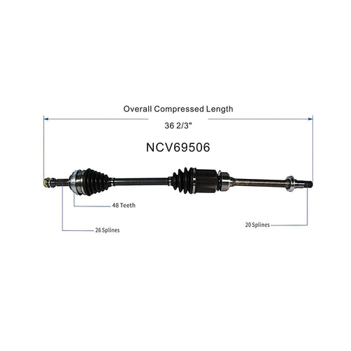 Front Right CV Axle Shaft Assembly Compatible with 1992-2001 Camry L4-2.2L FWD 1999-2001 Solara L4-2.2L FWD CV Joint Replace 43410-06020 43410-06050-84 43410-06050 43410-06060-84 43410-06010