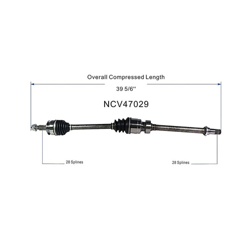 Front Right CV Axle Shaft Assembly Compatible with Mazda Models 2014-2018 3 CV Joint Replace GDC3-25-50X 14895N 14958N MZ-8235 MZ-8239 FTC3-25-50X