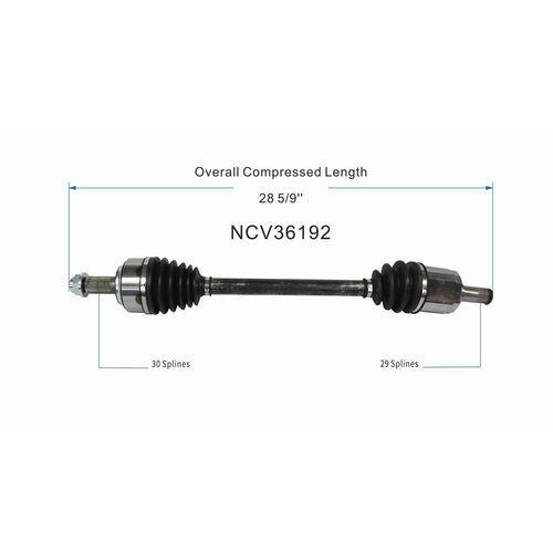 Front Left CV Axle Shaft Assembly Compatible with Honda Models 2010-2012 Accord Crosstour/Crosstour CV Joint Replace 44306-TP6-A03 44306TP6A00 12083681 66-4311 60-4311 14718N 91839 44306-TP6-A00