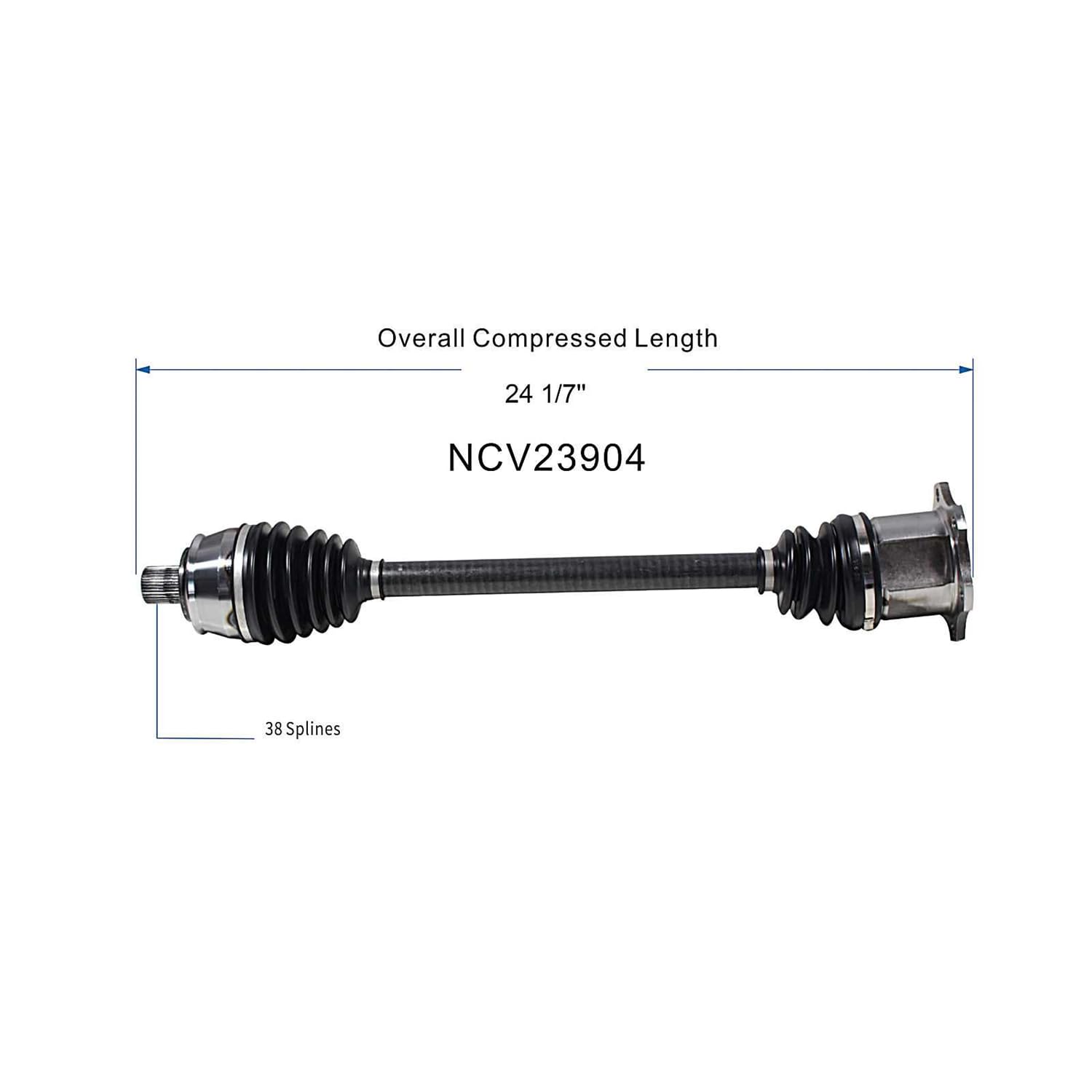 Front Left CV Axle Shaft Assembly Compatible with Compatible with Audi Models 2007-2010 A8 Quattro CV Joint Replace 19365004 11350175 60-7455 B10952N 77285 AD-8131 4E0-407-271-P