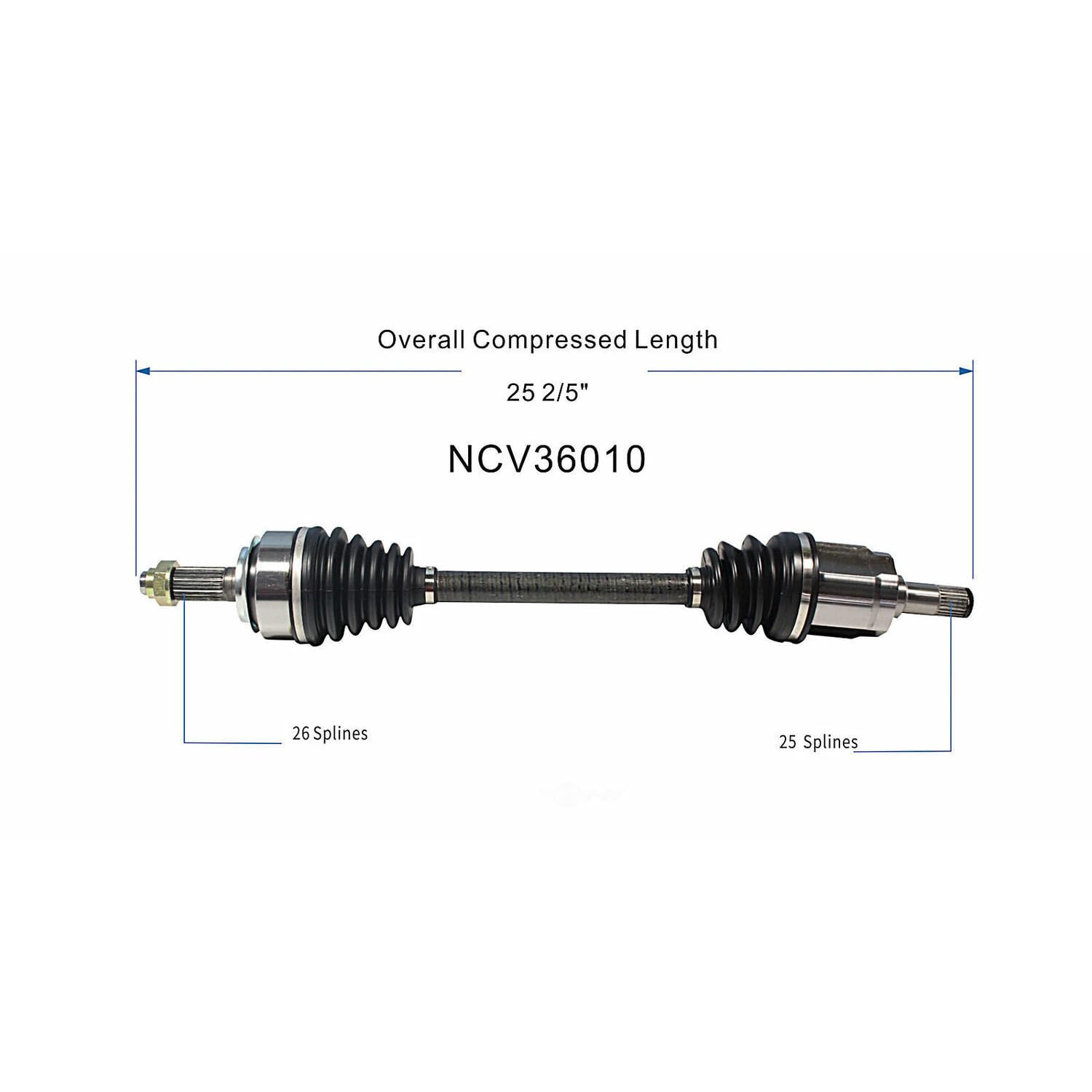 Front Left CV Axle Shaft Assembly Compatible with 2009-2011 Fit FWD CV Joint Replace 44306-TK6-A01 44306-TK6-A50 19342846 11350154 66-4267 60-4267 11223N 91462 94-6116 95-6336 HO-8321 44306-TK6-A00