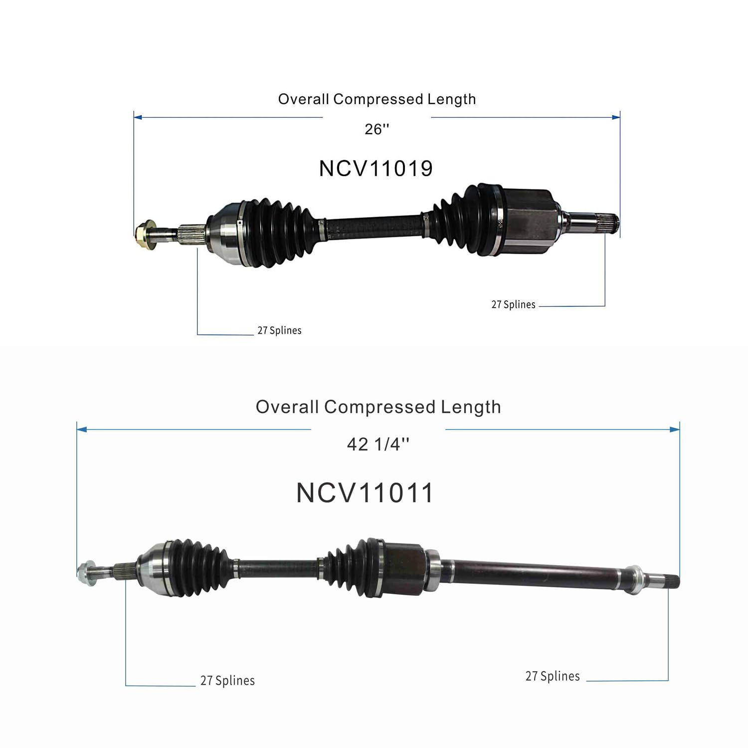 Front Pair CV Axle Shaft Assembly Compatible with Ford Models 2015-2018 Edge Fit for Lincoln Models 2016-2018 MKX CV Joint Replace F2GZ-3B437-N F2GZ-3B436-AG F2GZ-3B436-F F2GZ-3B436-J F2GZ-3B437-F