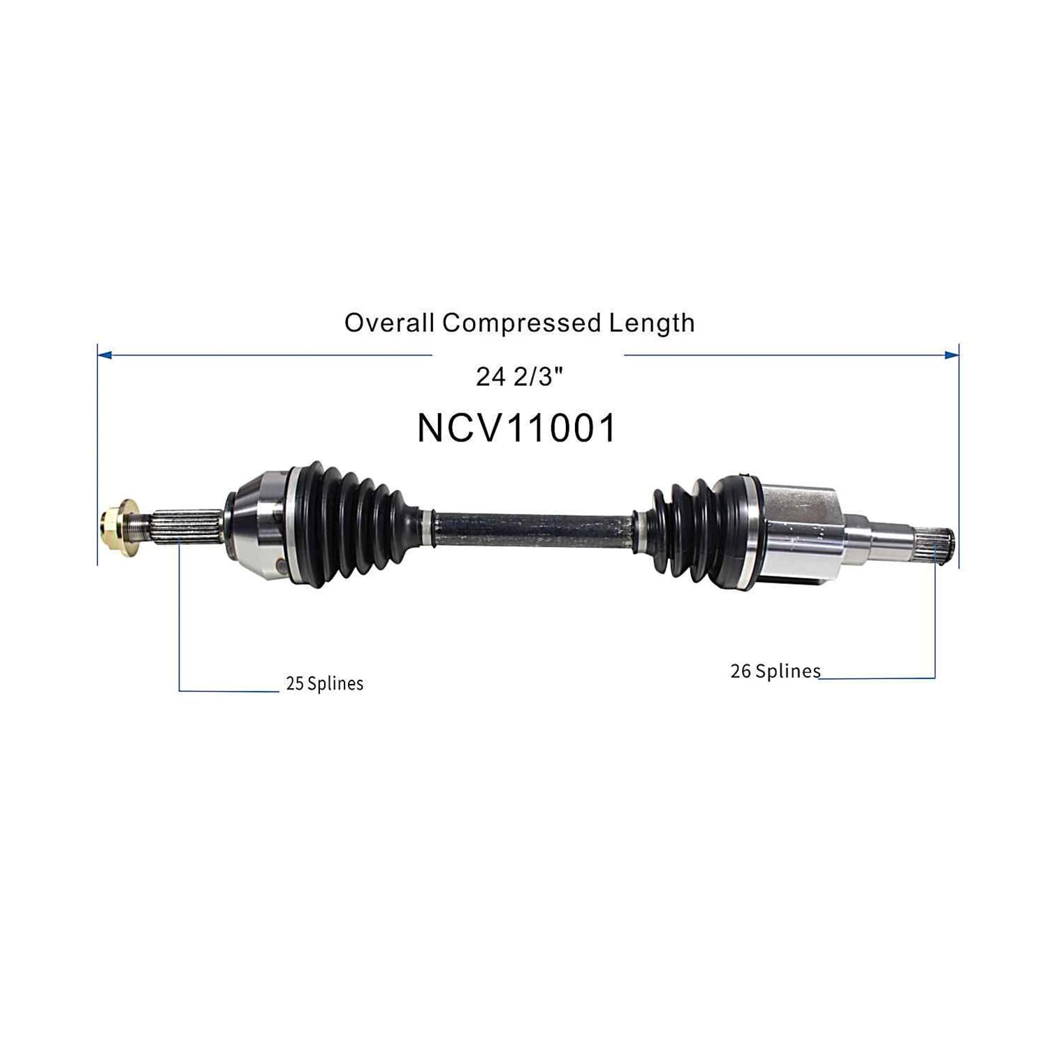 Front Left CV Axle Shaft Assembly Compatible with 2010-2013 Transit Connect L4-2.0L FWD CV Joint Replace 19364938 11350138 66-2252 60-2252 11718N 16002N 71555 94-4088 95-7335 FD-8-8046 9T1Z-3B437-A
