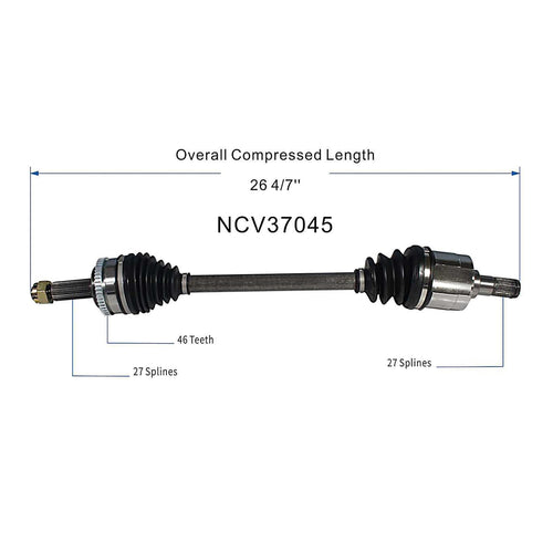 Front Pair CV Axle Shaft Assembly Compatible with Hyundai Models 2009-2012 Elantra Touring CV Joint Replace 49500-2H112 49500-2L110 88415 HY-8264 14542N 60-3524 HY-8117 10218N 19342571 49500-2H111
