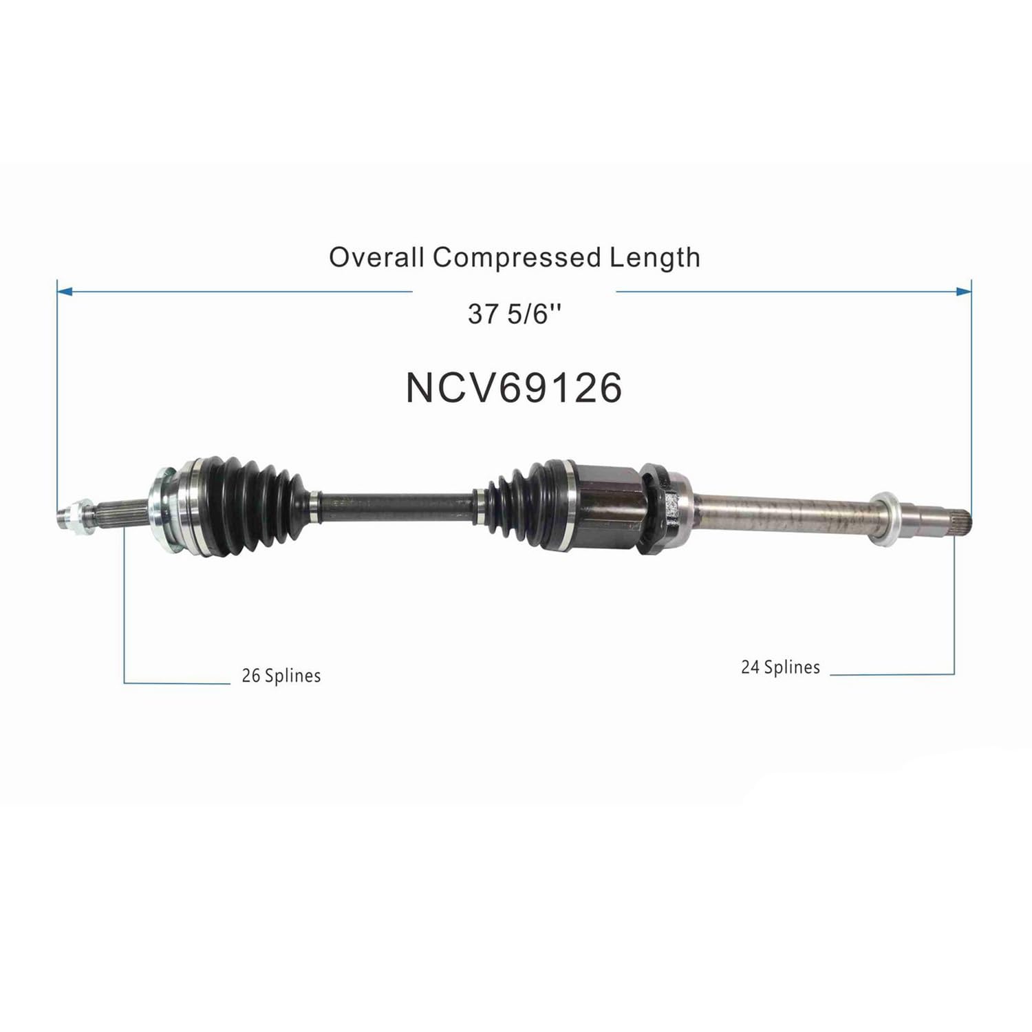 Front Right CV Axle Shaft Assembly Compatible with Scion Models 2011-2016 tC CV Joint Replace 66-5415 60-5415 TO-8417 43410-21100