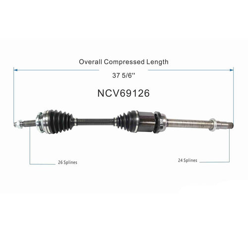 Front Right CV Axle Shaft Assembly Compatible with Scion Models 2011-2016 tC CV Joint Replace 66-5415 60-5415 TO-8417 43410-21100