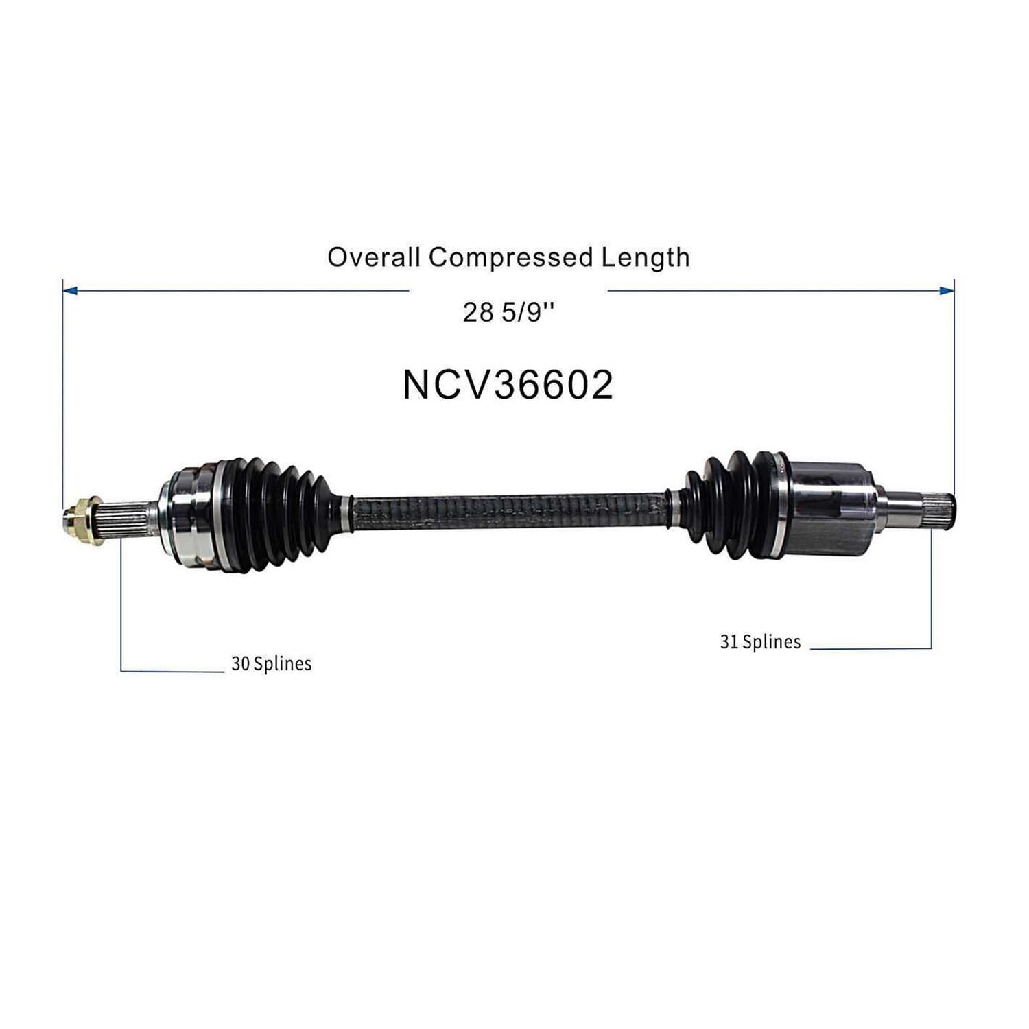 NCV36602 44306TK8A11 Front Left CV Axle Shaft Assembly Compatible with Honda Model 2011-2017 Odyssey Replace 44306TK8A21 44306TK8A22 HO8475 HO8475 44306TK8A11 17010189 HO88839 44306TK8A21 44306TK8A22