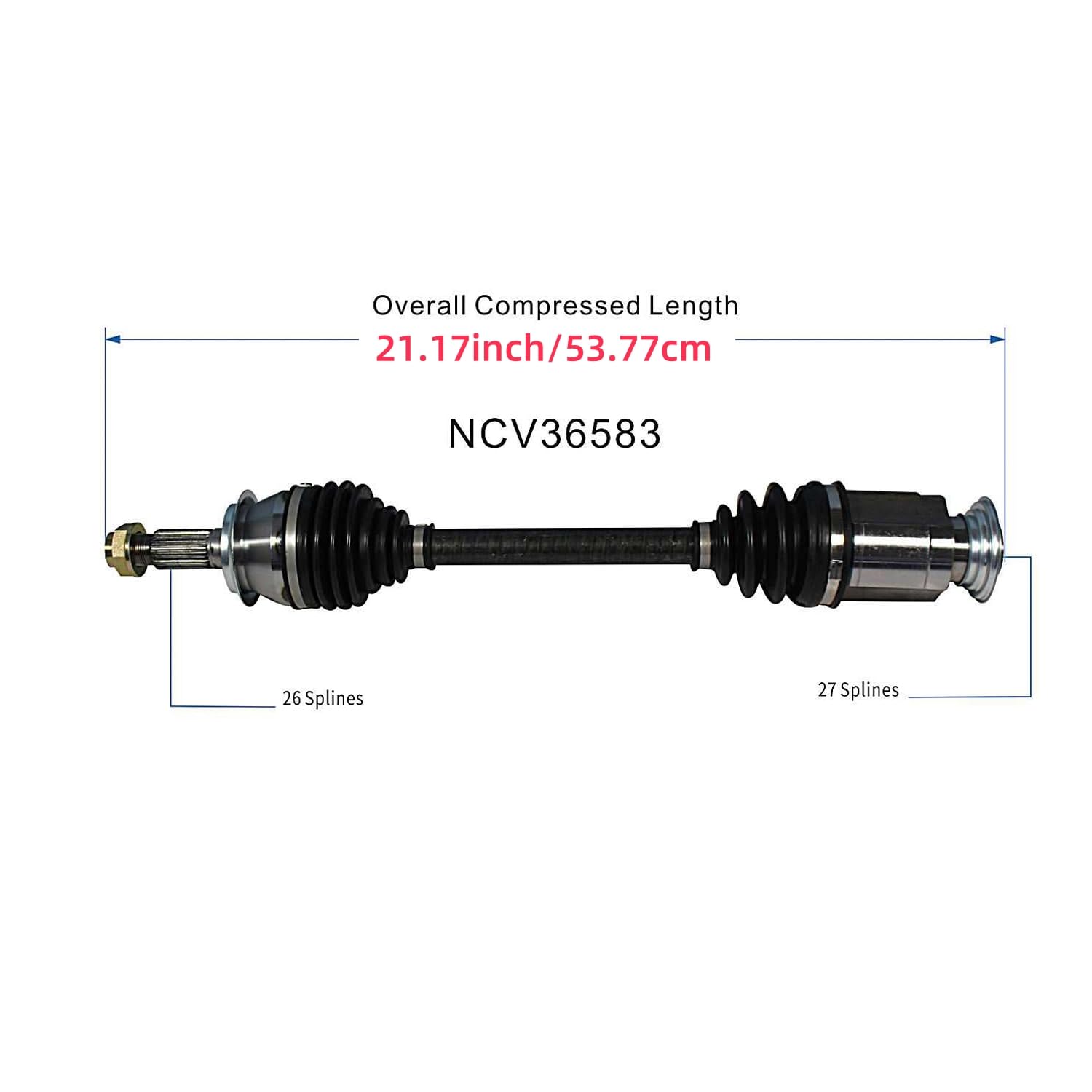 Front Right CV Axle Shaft Assembly Compatible with 2011 Civic Base 2009-2011 Civic Hybrid-L 2006-2011 Civic Hybrid CV Joint Replace 44305-SNC-010 19361453 10857642 66-4237 664237 60-4237 44305-SNC-000