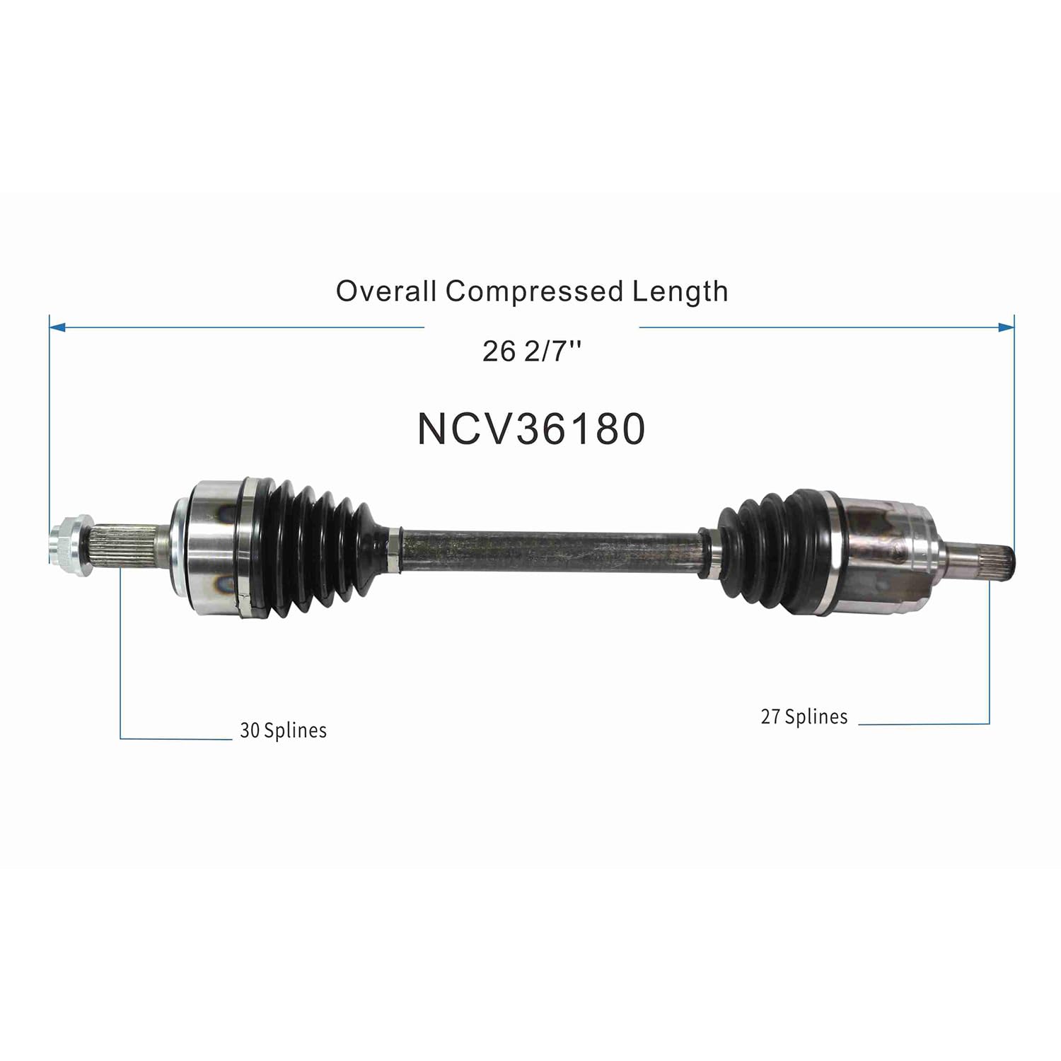 Front Left CV Axle Shaft Assembly Compatible with Honda Models 2015-2017 Accord CV Joint Replace 44306T2AA71 91601 HO-8542 14978N 80-9913 44306-T2A-A71