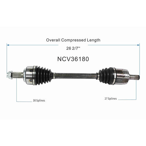 Front Left CV Axle Shaft Assembly Compatible with Honda Models 2015-2017 Accord CV Joint Replace 44306T2AA71 91601 HO-8542 14978N 80-9913 44306-T2A-A71