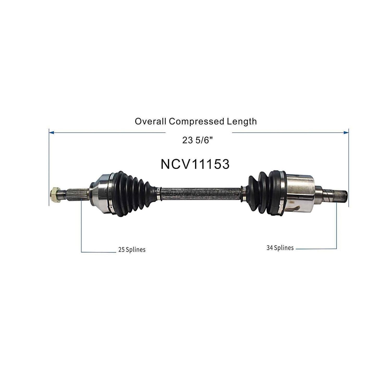 Front Left CV Axle Shaft Assembly Compatible with 2002-2004 Focus SVT L4-2.0L FWD Manual Trans CV Joint Replace 19343011 20871183 66-2170 60-2170 10742N 80-2699 71523 95-7241 FD-8-8627 2M5Z-3B437-BA