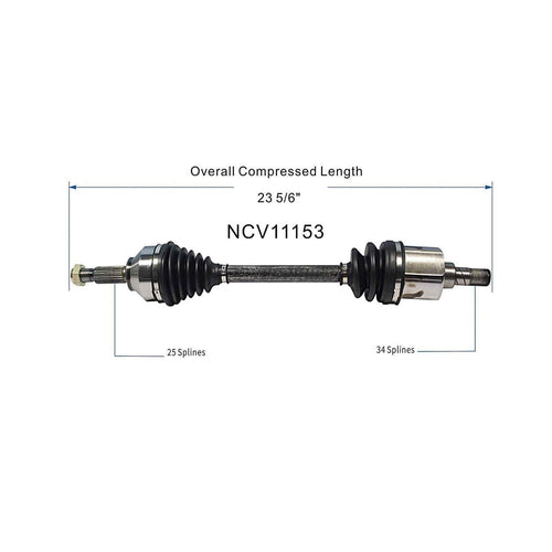 Front Left CV Axle Shaft Assembly Compatible with 2002-2004 Focus SVT L4-2.0L FWD Manual Trans CV Joint Replace 19343011 20871183 66-2170 60-2170 10742N 80-2699 71523 95-7241 FD-8-8627 2M5Z-3B437-BA
