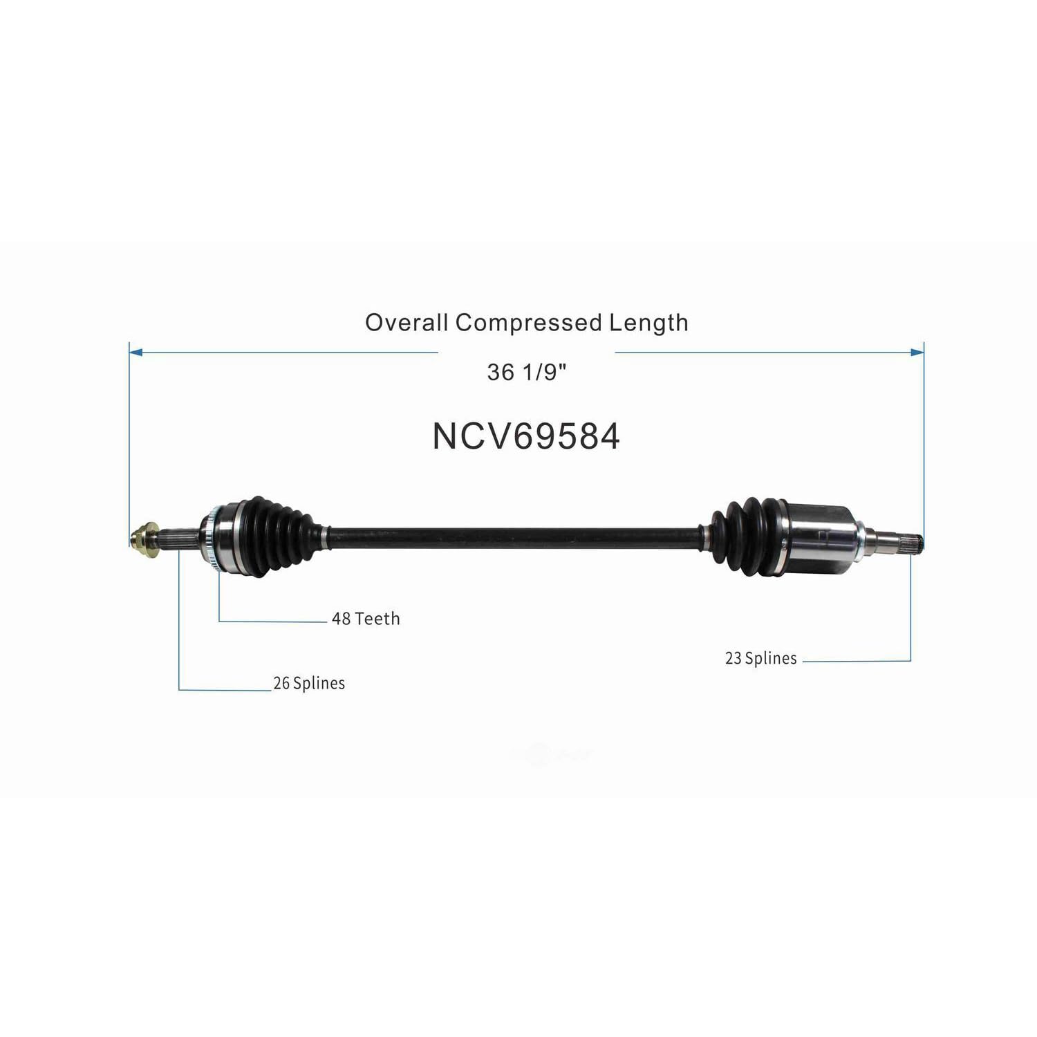 Front Right RH CV Axle Joint Assembly Shaft for Vibe Corolla Matrix Auto Trans Replacement No. NCV69584