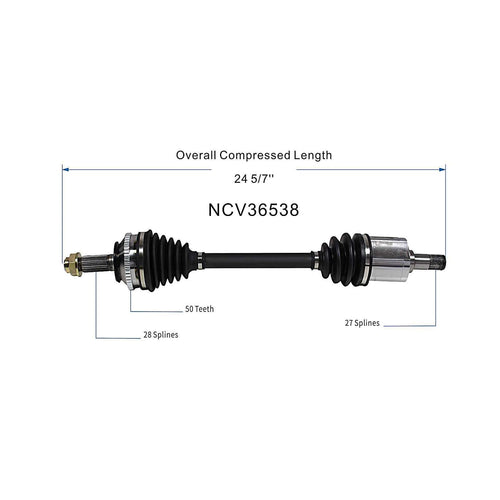 44305S84A00 15870341 Front Right CV Axle Shaft Assembly Compatible with Honda Model 1998-2002 Accord Replace 664153 604152 HO88600A 604153 8056N 946027 946027 HO8025