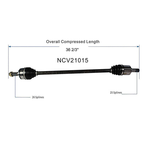 Front Right CV Axle Shaft Assembly Compatible with Acura Models 2014 ILX Hybrid Fit for Honda Models 2011-2015 CR-Z/Civic Hybrid CV Joint Replace 91241 HO-8419 11827175 14207N 44305-TT1-A01