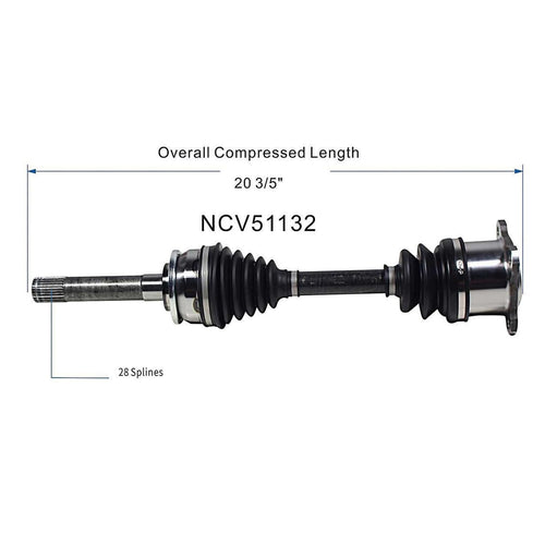 Front Right CV Axle Shaft Assembly Compatible with 1997,1999-2004 Montero Sport 1999-2000 Montero 1992-1996 Montero LS, SR, Base 1992-1993 Montero LS, RS, SR CV Joint Replace MR357714 MR276860