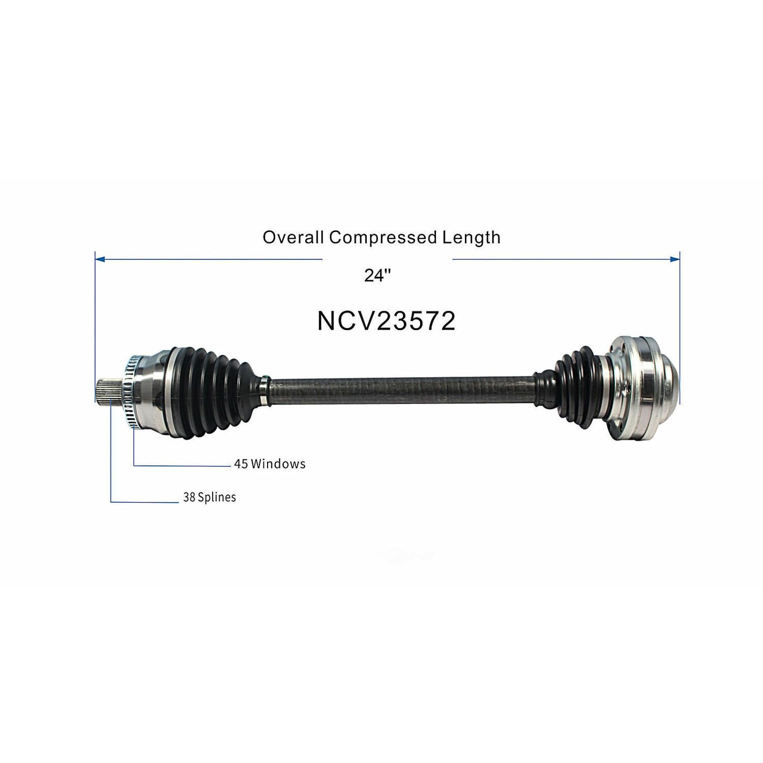 Front Left CV Axle Shaft Assembly Compatible with Compatible with Audi Models 2002-2004 A4 Quattro CV Joint Replace 8E0-407-451-AX 19342950 11827239 20870940 66-7356 60-7356 B10419N 8E0-407-271-AB
