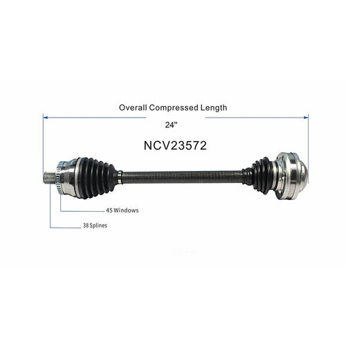 Front Left CV Axle Shaft Assembly Compatible with Compatible with Audi Models 2002-2004 A4 Quattro CV Joint Replace 8E0-407-451-AX 19342950 11827239 20870940 66-7356 60-7356 B10419N 8E0-407-271-AB