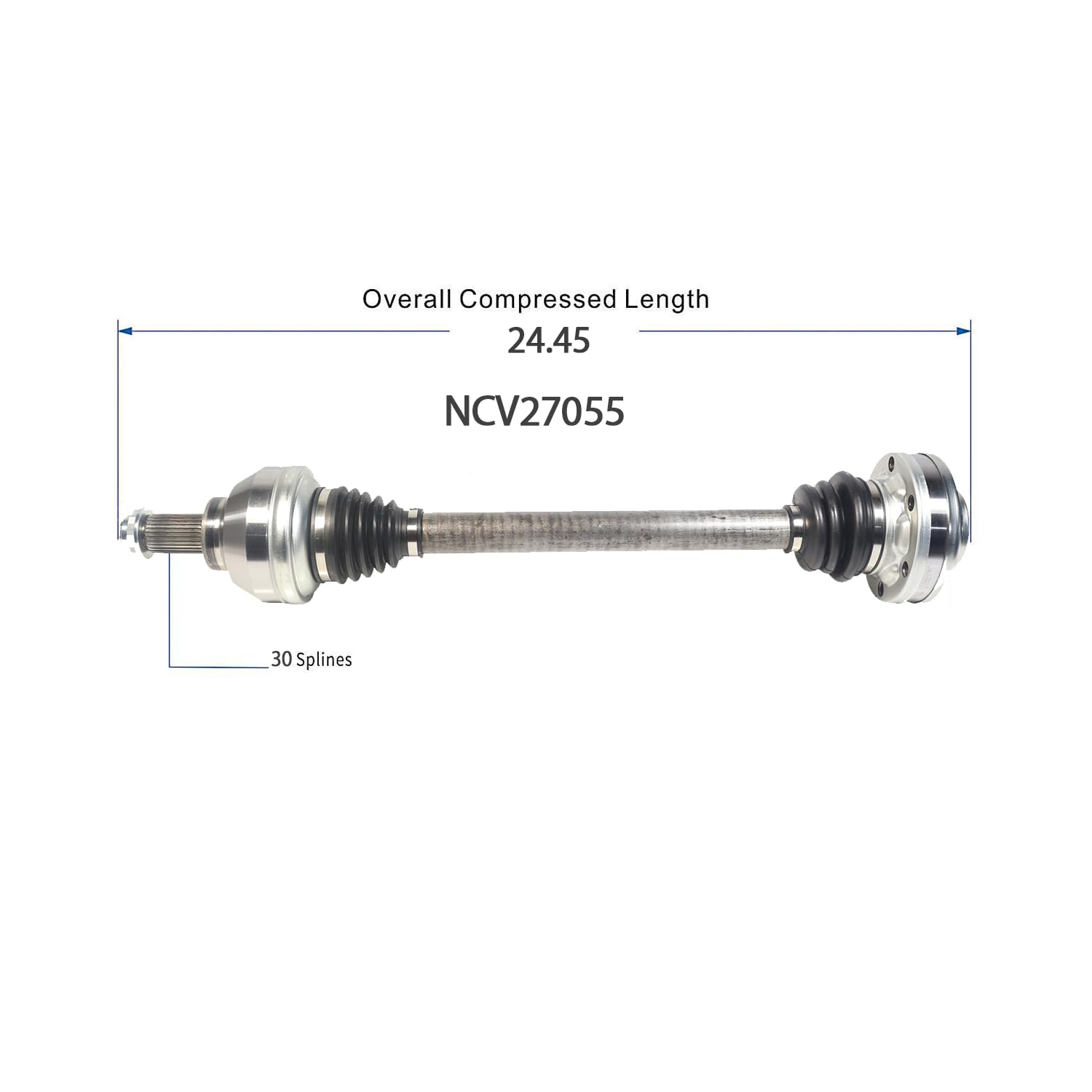 Rear CV Axle Shaft Assembly Compatible with BMW Models 1998-2003 540i CV Joint Replace 33-20-7-508-137 80-0446 33-20-1-229-513