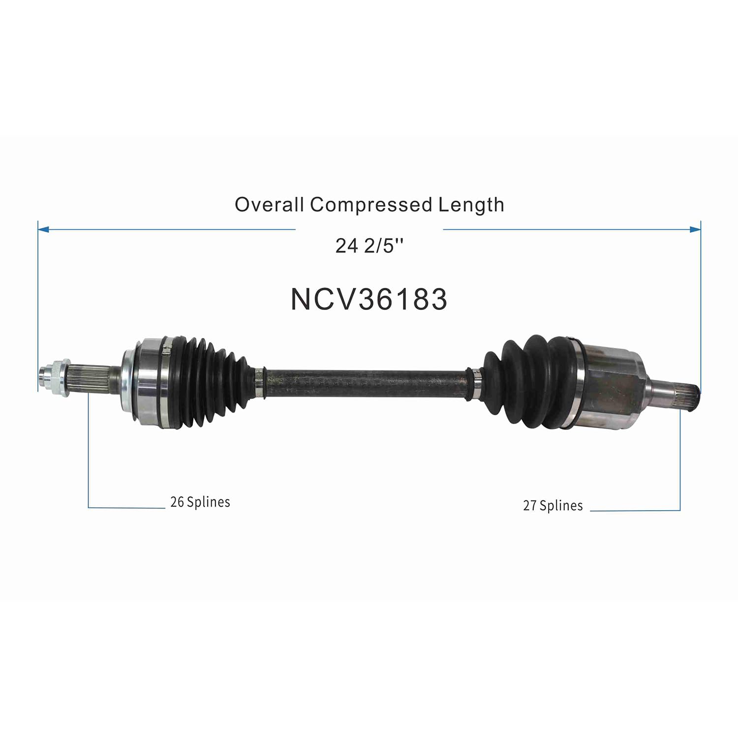Front Left CV Axle Shaft Assembly Compatible with Honda Models 2012 2013 Civic LX Sedan 4-Door FWD Manual Trans Drive Side CV Joint Replace 44306-TR0-J90 44306TR0J90 91392 HO-8408 66-4314 80-6183