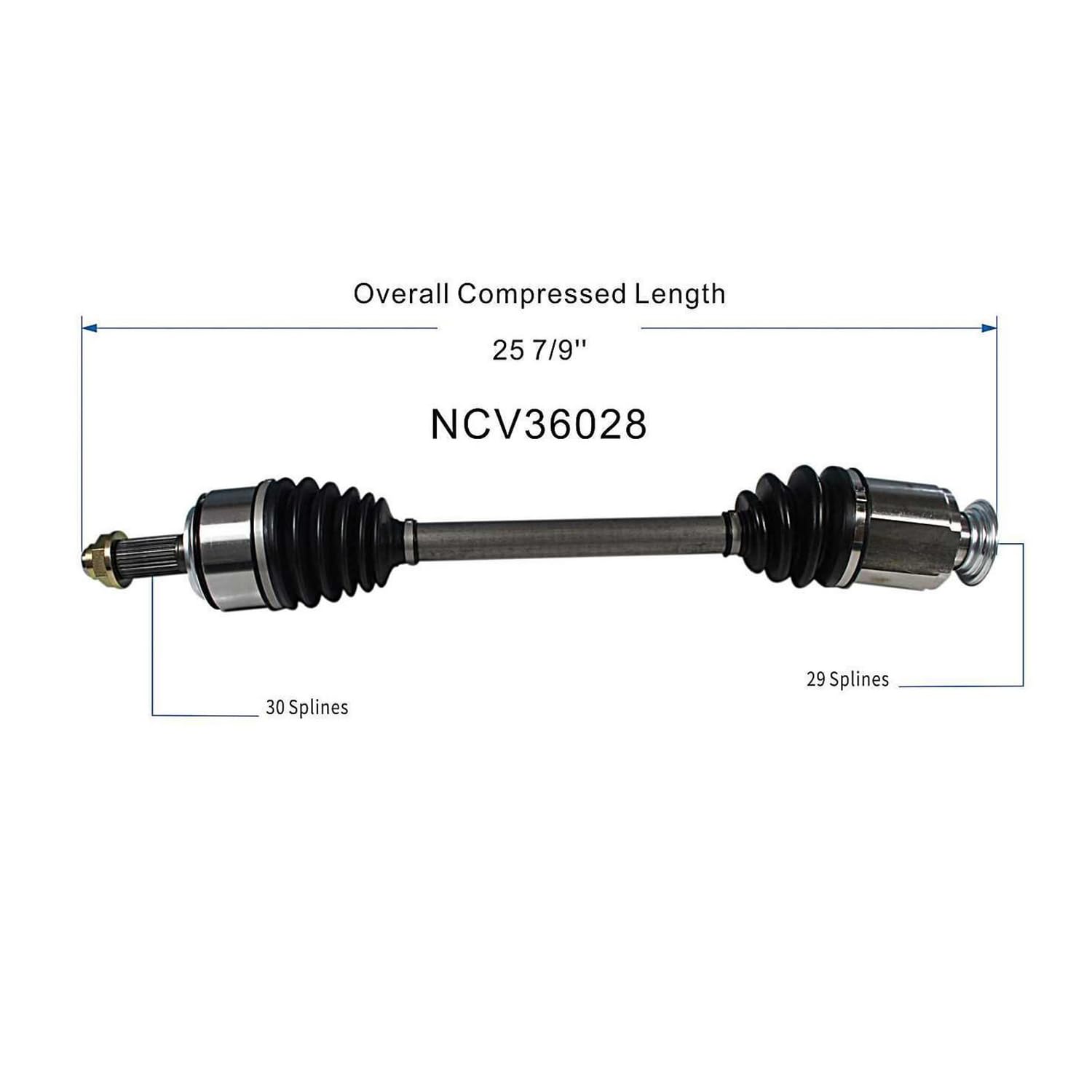 Front Right CV Axle Shaft Assembly Compatible with Honda Models 2010-2012 Accord Crosstour/Crosstour CV Joint Replace 44305-TP6-A02 44305TP6A00 11920375 66-4312 60-4312 14574N 91799 44305-TP6-A00