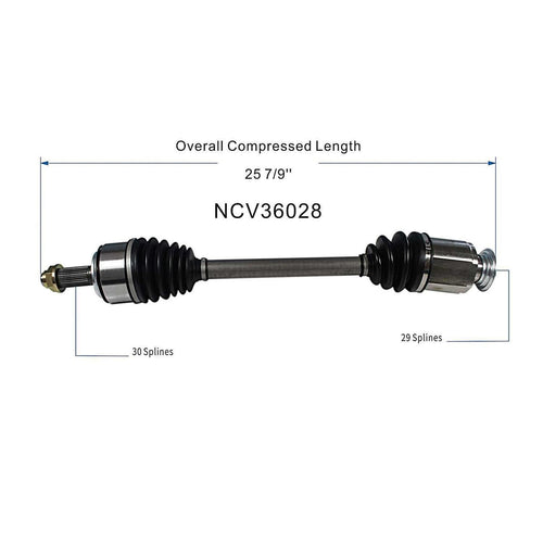 Front Right CV Axle Shaft Assembly Compatible with Honda Models 2010-2012 Accord Crosstour/Crosstour CV Joint Replace 44305-TP6-A02 44305TP6A00 11920375 66-4312 60-4312 14574N 91799 44305-TP6-A00