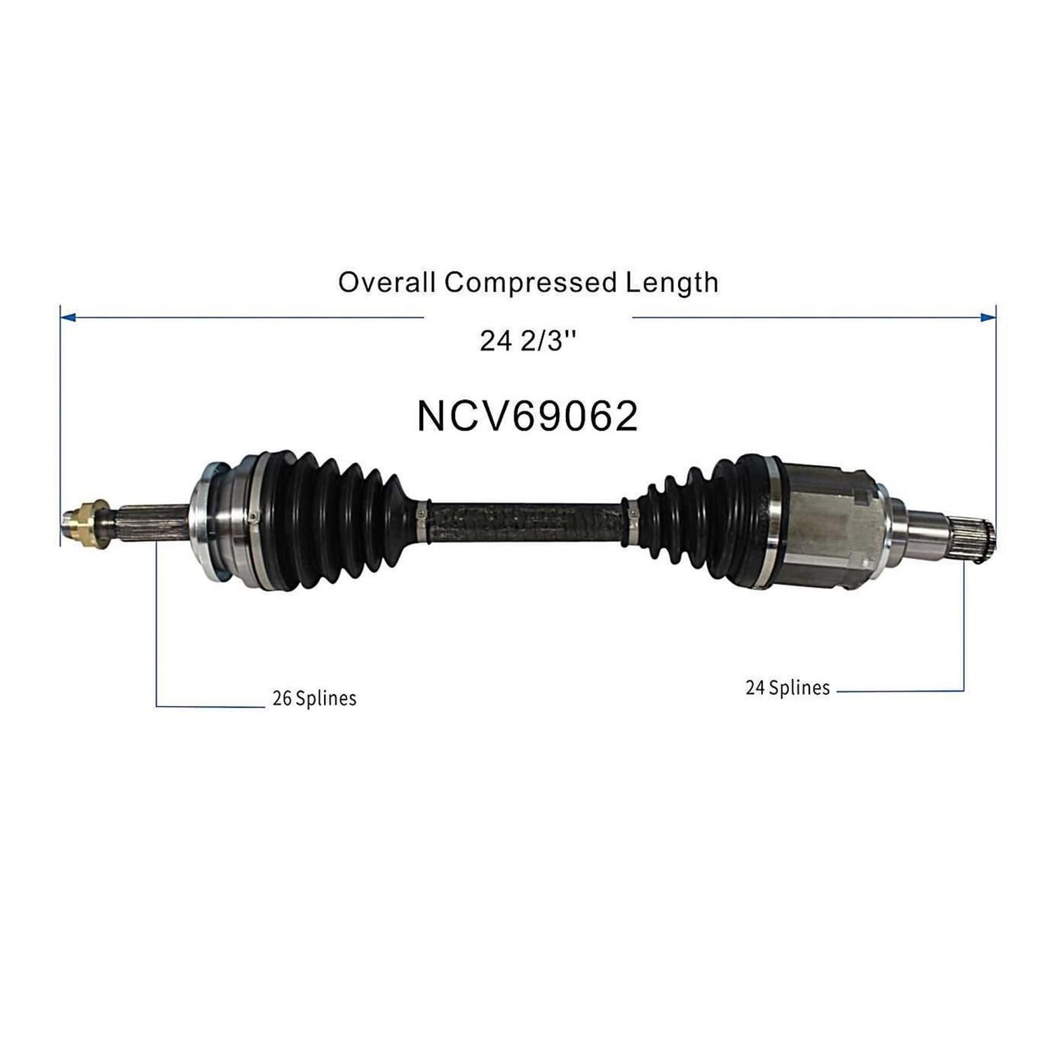 Front Left CV Axle Shaft Assembly Compatible with Scion Models 2011-2016 tC CV Joint Replace 66-5414 60-5414 14516N 90609 TO-8335 43420-21070