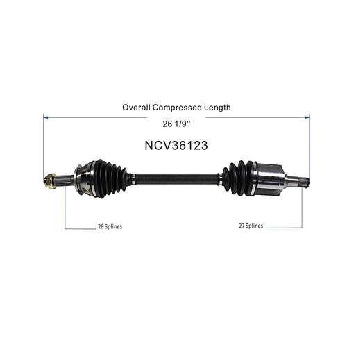 Front Left CV Axle Shaft Assembly Compatible with Compatible with Honda Models 2002-2007 Accord 2002-2006 CR-V CV Joint Replace 44306-S9A-N00 44306-SCA-E00 44306-SDA-A51 44306-SDC-A51 44306-S9A-000