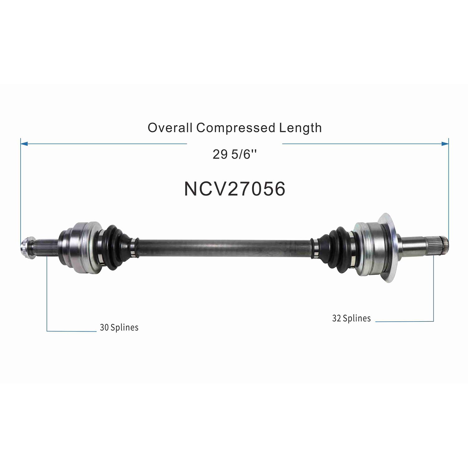 Rear Left CV Axle Shaft Assembly Compatible with BMW Models 2011-2016 535i/535d/550i CV Joint Replace 33-20-7-581-017 33-20-7-647-027 50040456 B16315N 33-20-7-581-015