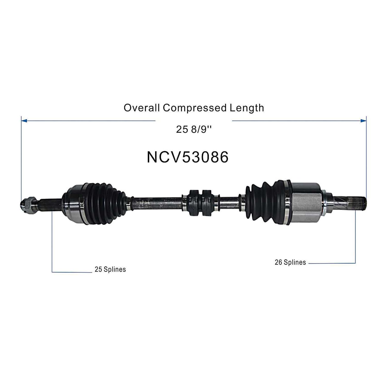Front Left CV Axle Shaft Assembly Compatible with Nissan Models 2009-2011 Versa 1.6 CV Joint Replace 39101-EL10B 39101EL10B NI-8730 66-6291 NI-8738 NI-8-8814 80-5143 39101-9EL0B